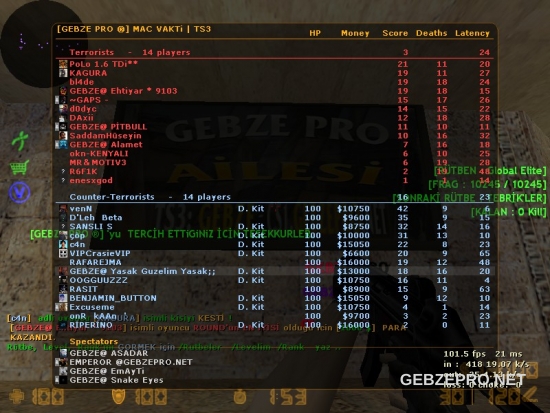 gebze pro maçlar devam ediyor